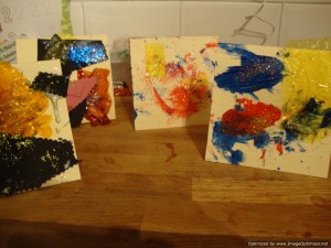 cards paint and glitter cards