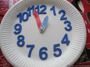 Paper plate clock face