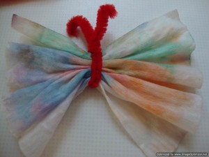 butterfly made using tissues