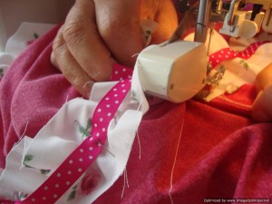 sewing the ruffle trim