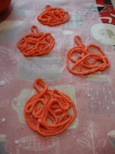 Yarn pumpkins Yarn pumpkin