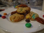 Christmas cookies with m&m and pecan