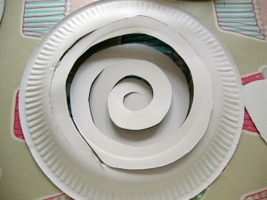 cut a spiral into the centre of your plate