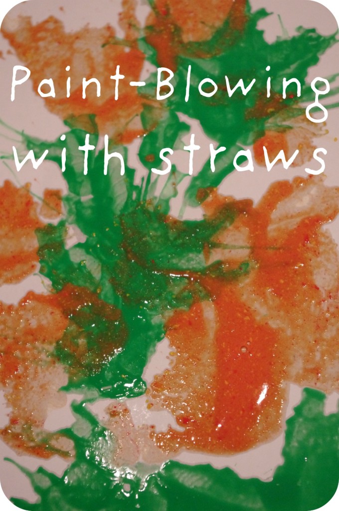 paint blowing with Straws