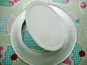 carefully cut centre of plate
