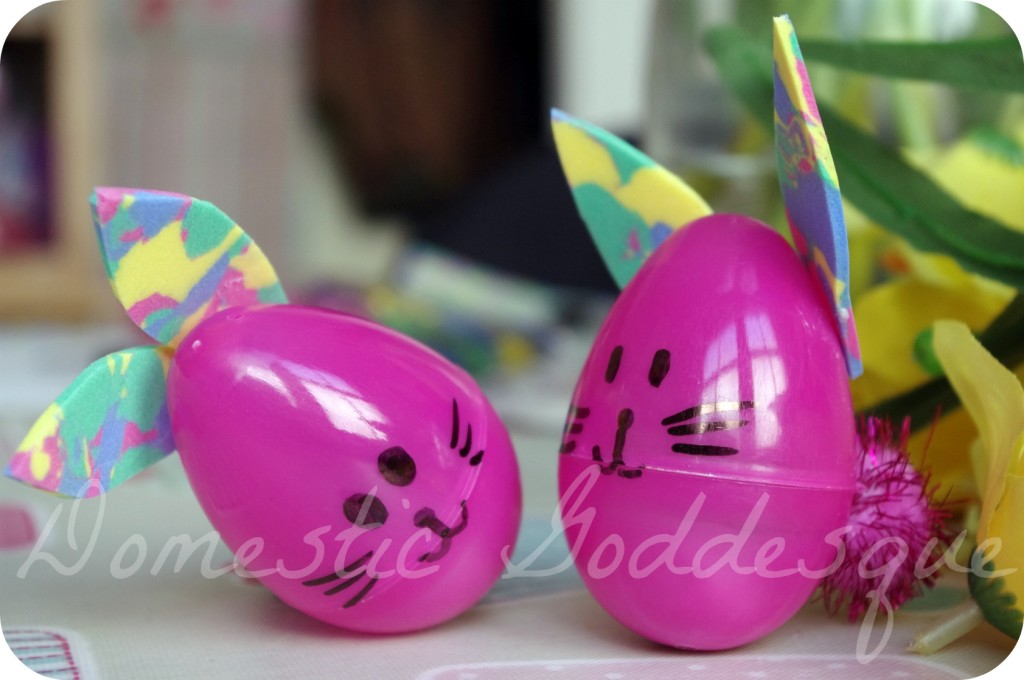 rabbits from plastic eggs
