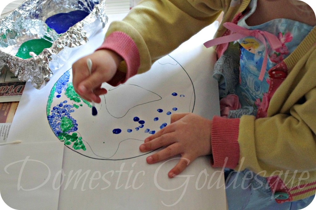 painting with cotton buds