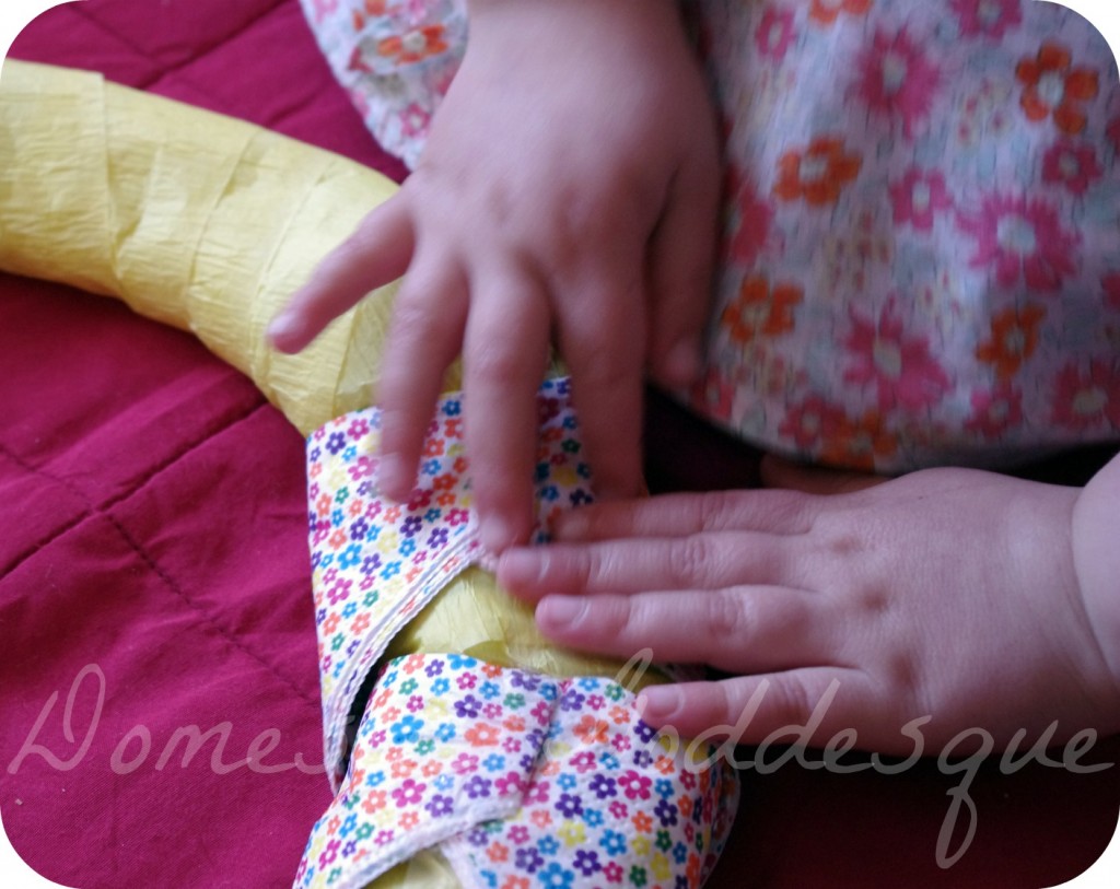 secure napkins to wreath with sticky tape