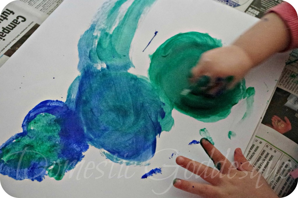 smudging paint with cotton wool