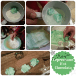 leprechaun hot chocolate with shamrock cream topping