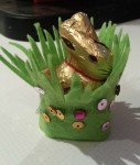 Bunny in egg carton nest