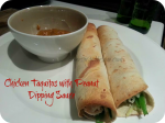 Chicken Taquitos with Peanut Dipping Sauce