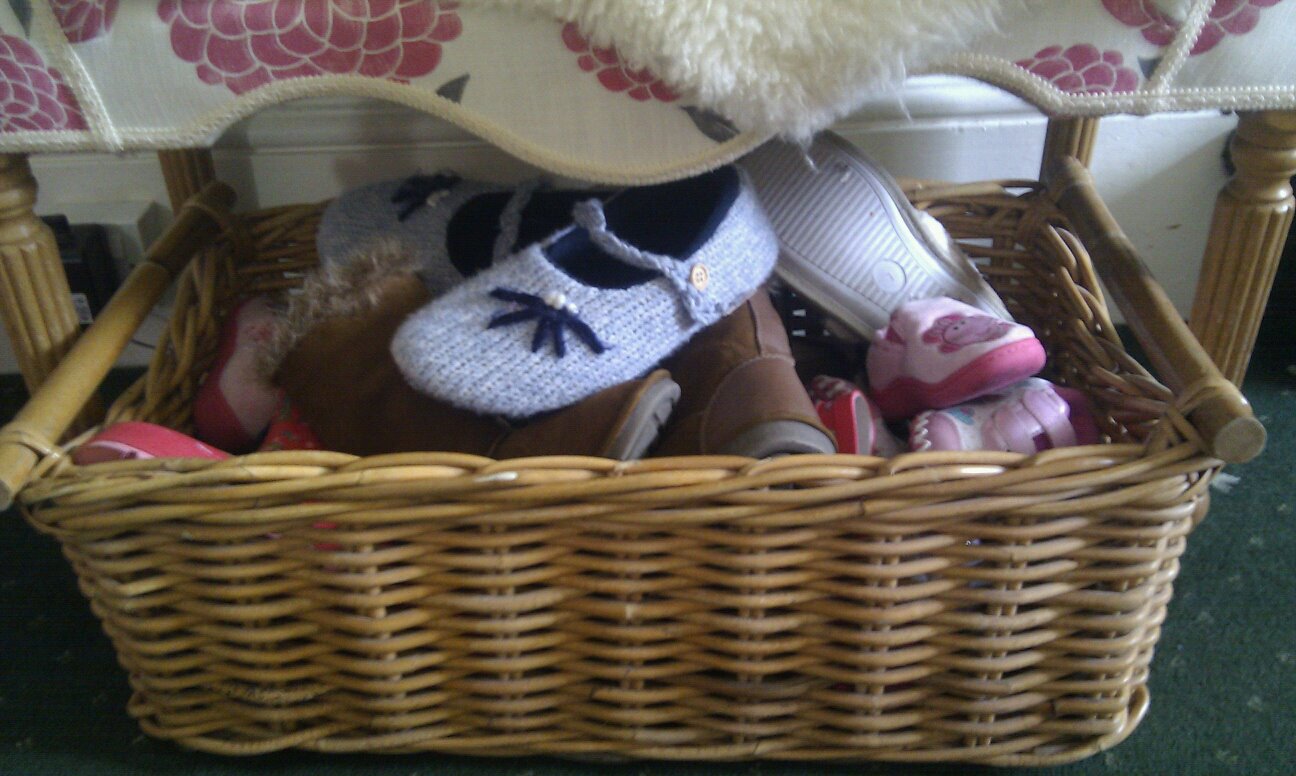 basket of shoes