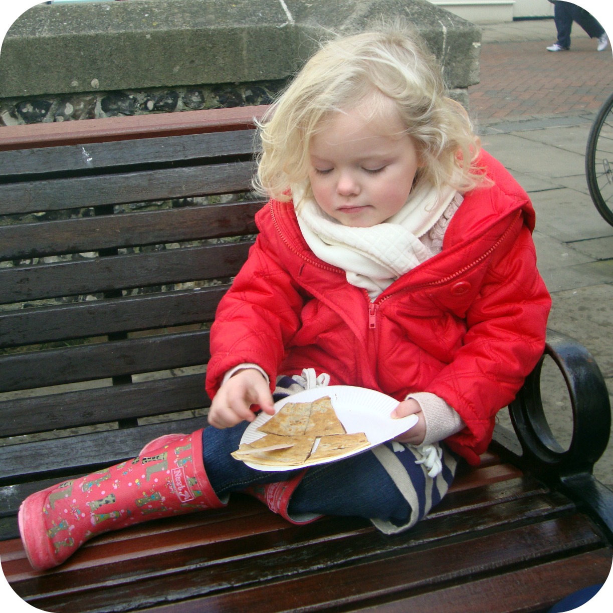 Nutella Pancakes on a Canterbury bench