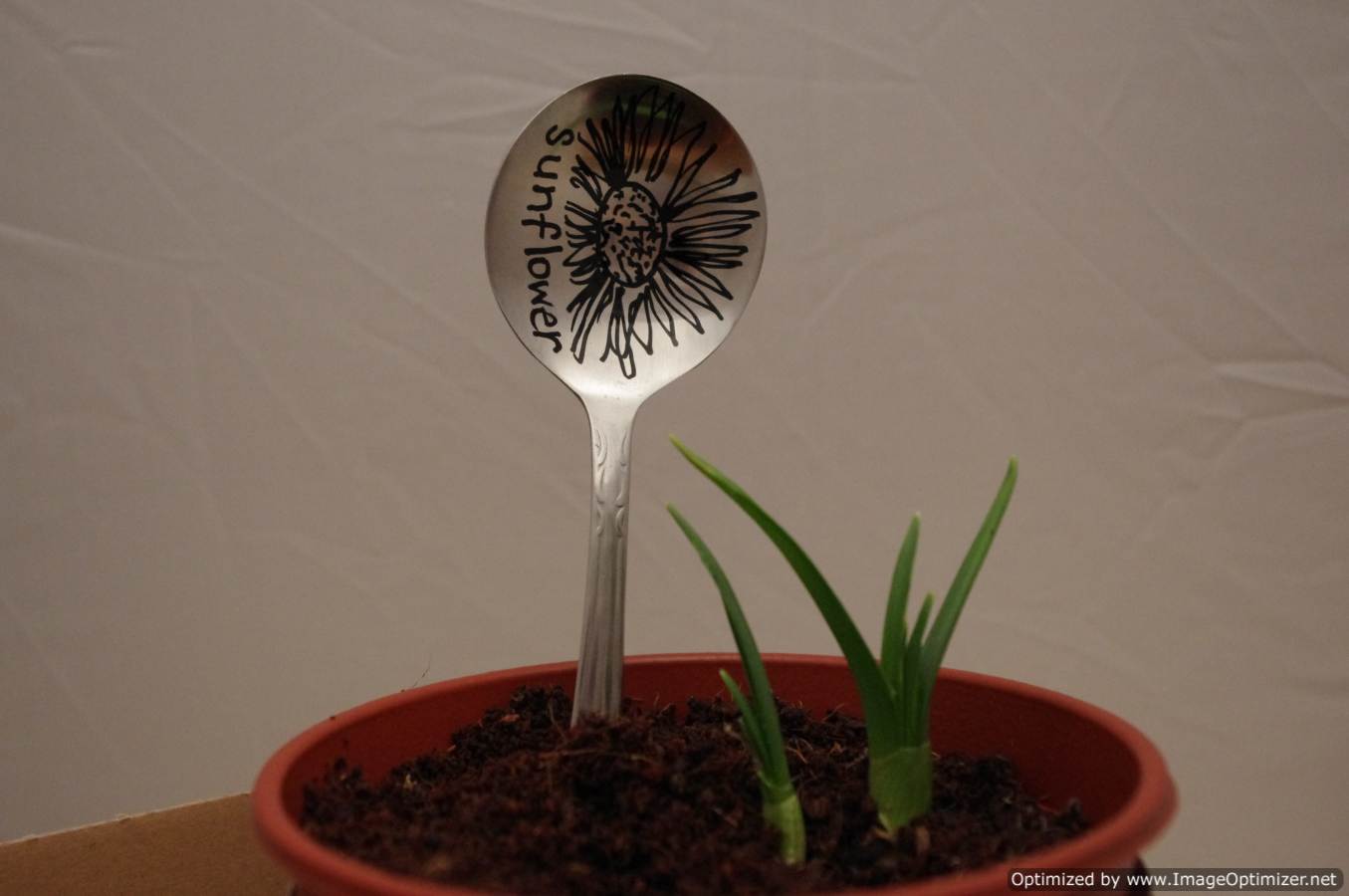 upcycled spoons into plant markers