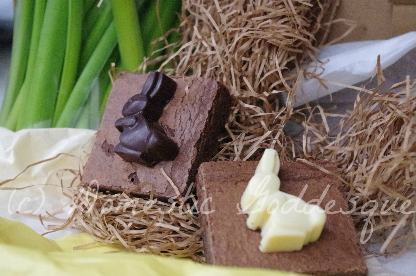 Easter bunny brownies