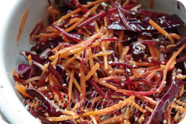 Delicious and fresh carrot and beetroot salad