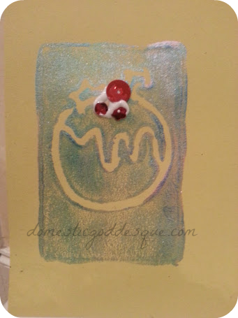 Christmas pudding printed card