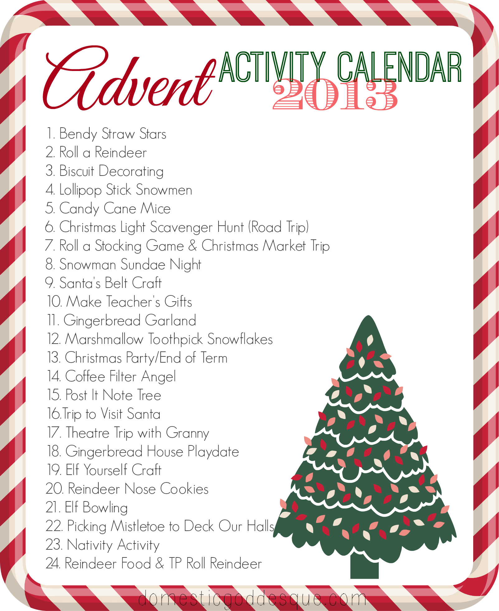 Advent Activity Calendar 2013