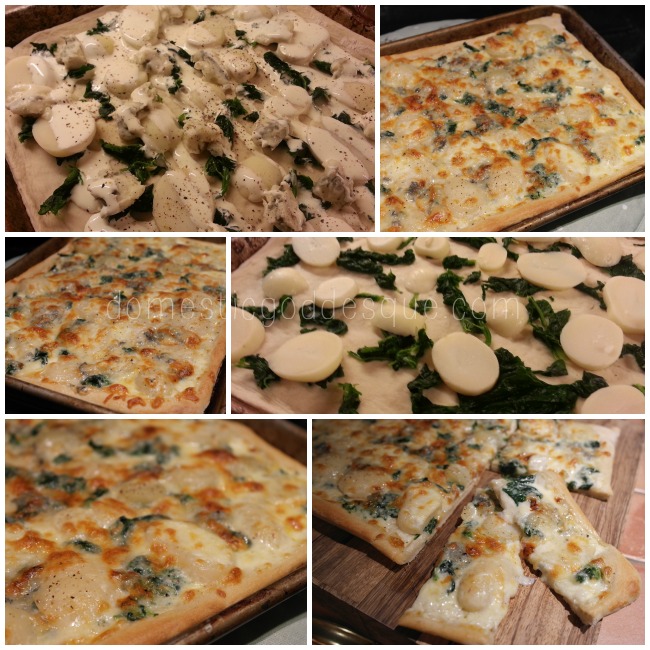 Potato Spinach and Dolcelatte Pizza