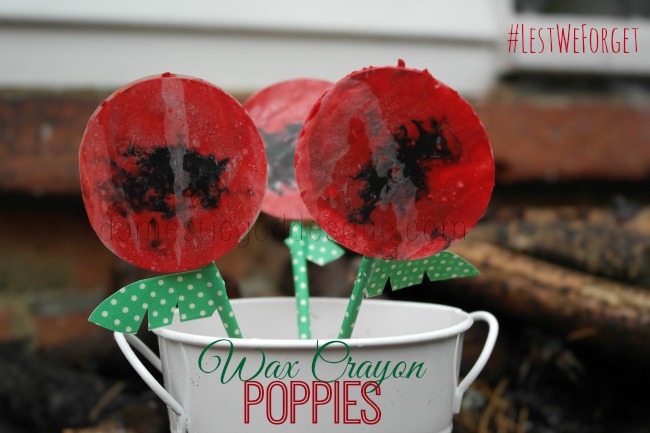 Wax Crayon Poppies Remembrance Day Craft