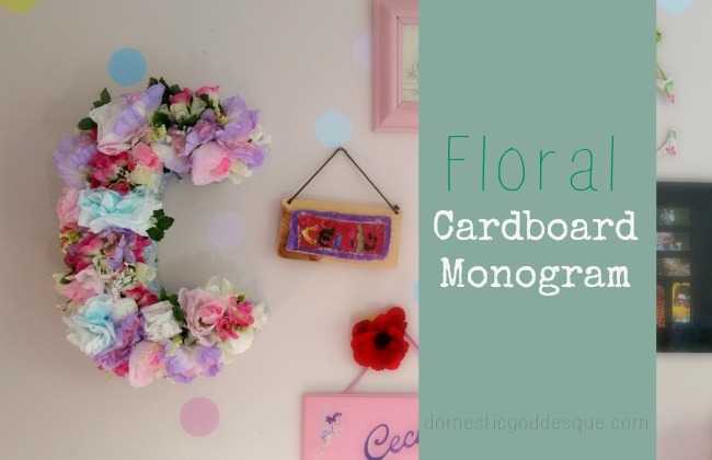 Floral cardboard monogram